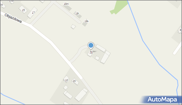 Józefów, Objazdowa, 21, mapa Józefów