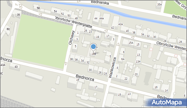 Katowice, Obrońców Westerplatte, 19B, mapa Katowic