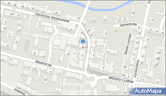 Katowice, Obrońców Westerplatte, 5A, mapa Katowic