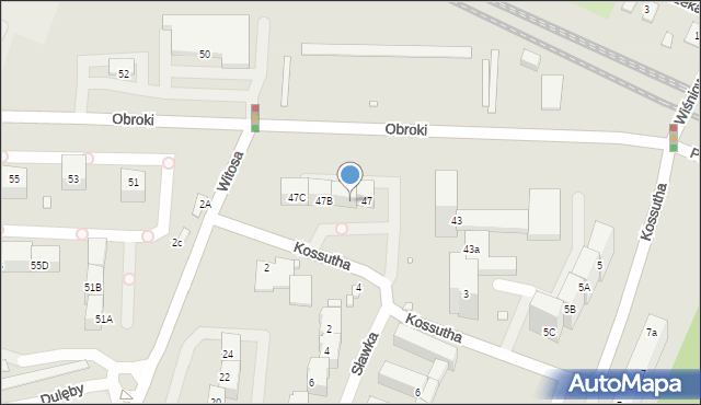 Katowice, Obroki, 47A, mapa Katowic