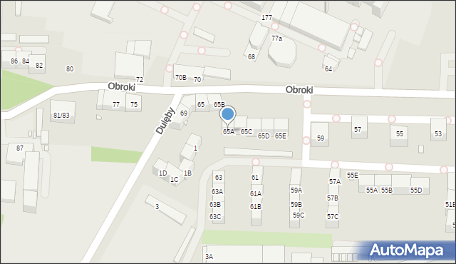 Katowice, Obroki, 65A, mapa Katowic