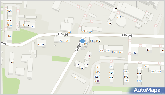 Katowice, Obroki, 69A, mapa Katowic