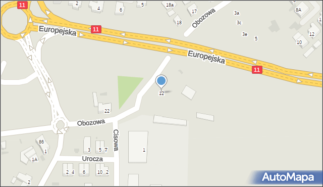 Kołobrzeg, Obozowa, 12, mapa Kołobrzegu