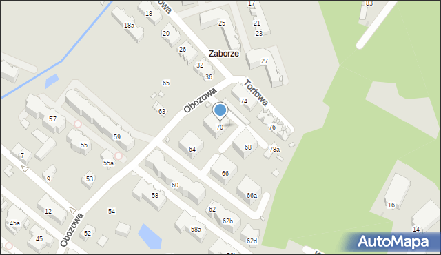 Kraków, Obozowa, 70, mapa Krakowa