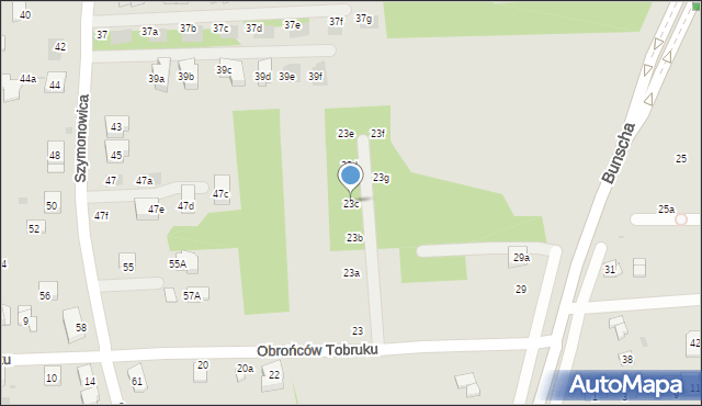 Kraków, Obrońców Tobruku, 23c, mapa Krakowa