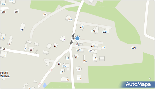 Kraków, Obronna, 13j, mapa Krakowa