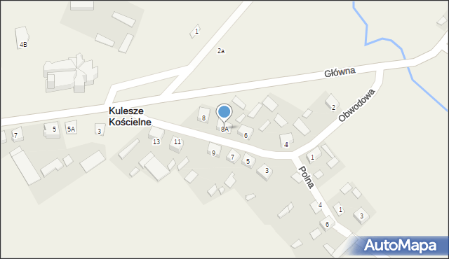 Kulesze Kościelne, Obwodowa, 8A, mapa Kulesze Kościelne