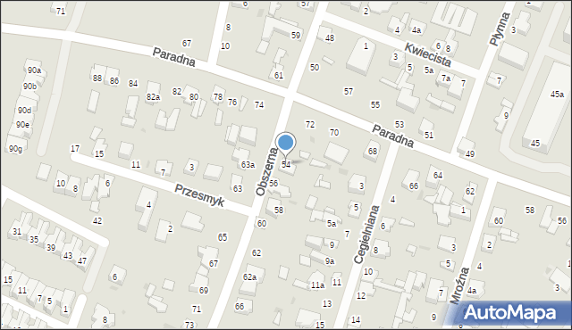 Łódź, Obszerna, 54, mapa Łodzi