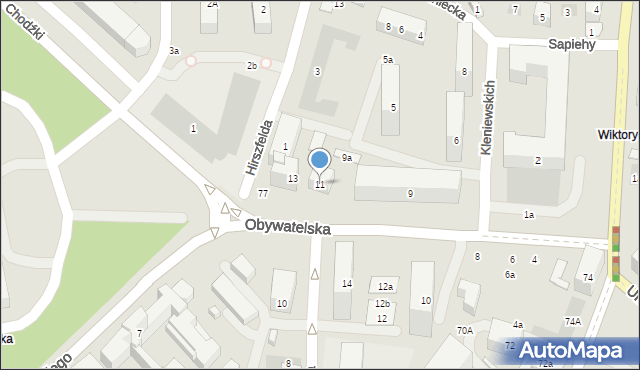 Lublin, Obywatelska, 11, mapa Lublina