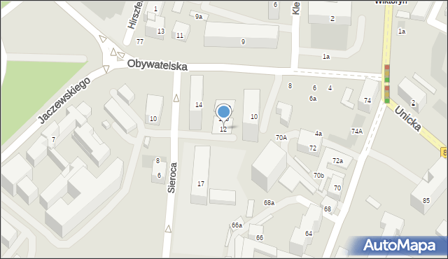 Lublin, Obywatelska, 12, mapa Lublina