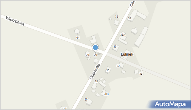 Lulinek, Obornicka, 29, mapa Lulinek