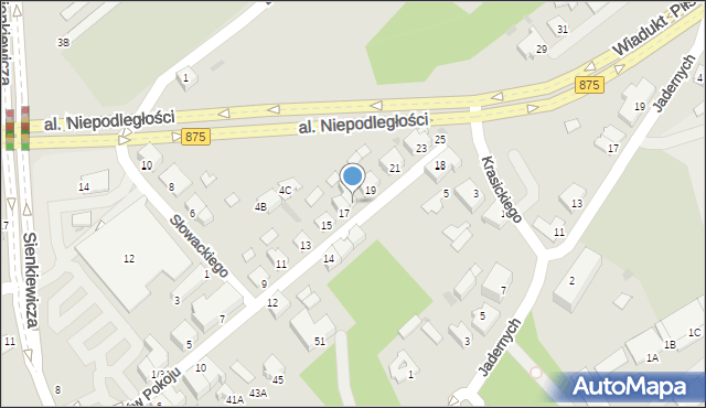 Mielec, Obrońców Pokoju, 17a, mapa Mielca