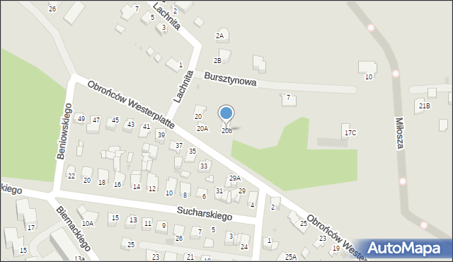Mielec, Obrońców Westerplatte, 20b, mapa Mielca