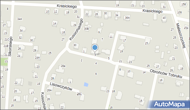 Mińsk Mazowiecki, Obrońców Tobruku, 3, mapa Mińsk Mazowiecki