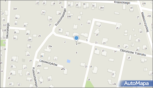 Mińsk Mazowiecki, Obrońców Tobruku, 4, mapa Mińsk Mazowiecki