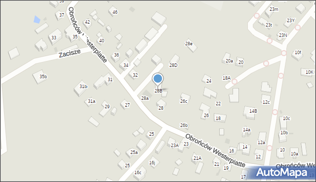 Mysłowice, Obrońców Westerplatte, 28B, mapa Mysłowice