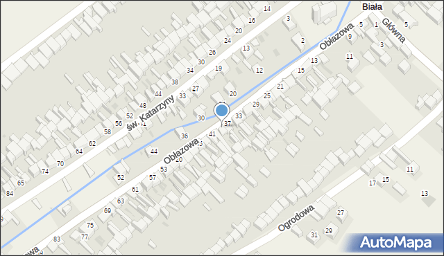 Nowa Biała, Obłazowa, 39, mapa Nowa Biała
