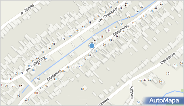 Nowa Biała, Obłazowa, 67, mapa Nowa Biała