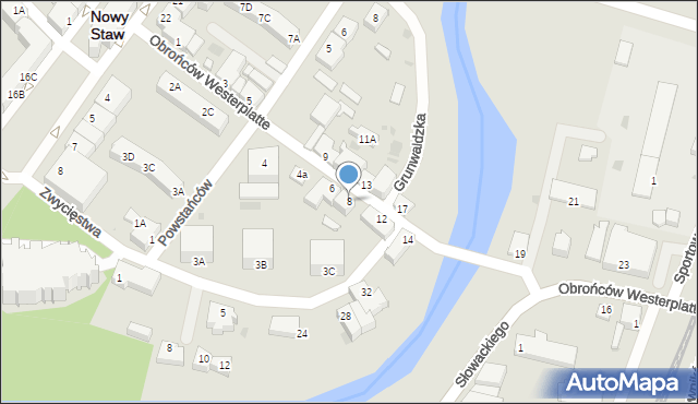 Nowy Staw, Obrońców Westerplatte, 8, mapa Nowy Staw