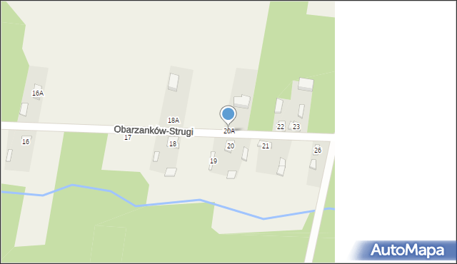 Obarzanków-Strugi, Obarzanków-Strugi, 20A, mapa Obarzanków-Strugi