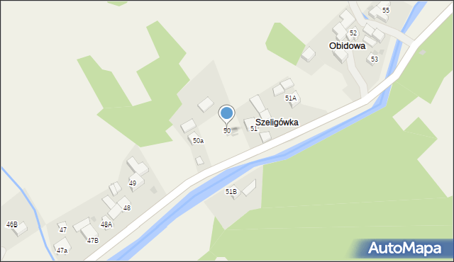 Obidowa, Obidowa, 50, mapa Obidowa