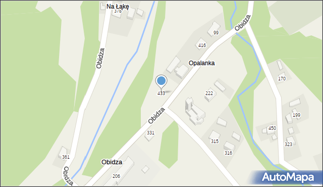 Obidza, Obidza, 433, mapa Obidza