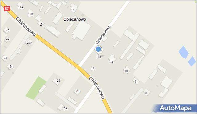 Obiecanowo, Obiecanowo, 12a, mapa Obiecanowo