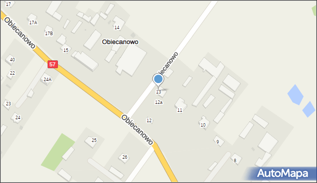 Obiecanowo, Obiecanowo, 13, mapa Obiecanowo