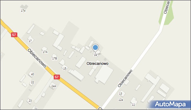 Obiecanowo, Obiecanowo, 14, mapa Obiecanowo