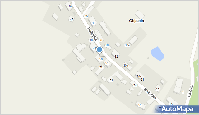 Objazda, Objazda, 50a, mapa Objazda