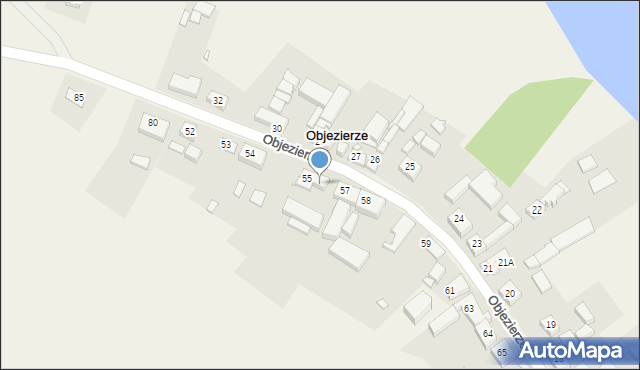 Objezierze, Objezierze, 56, mapa Objezierze