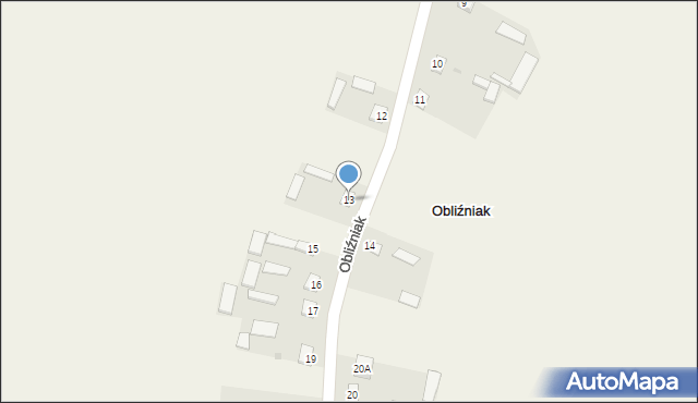 Obliźniak, Obliźniak, 13, mapa Obliźniak