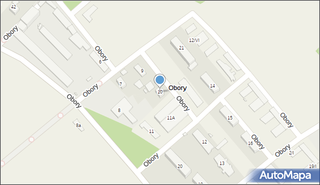 Obory, Obory, 10, mapa Obory