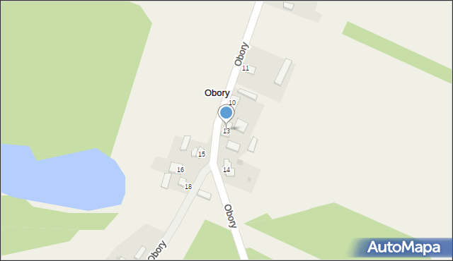 Obory, Obory, 13, mapa Obory