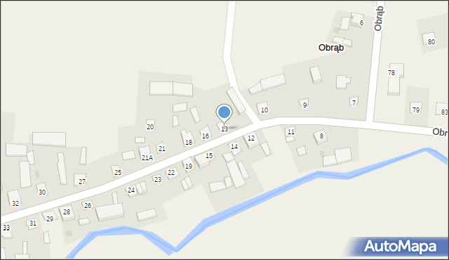 Obrąb, Obrąb, 13, mapa Obrąb