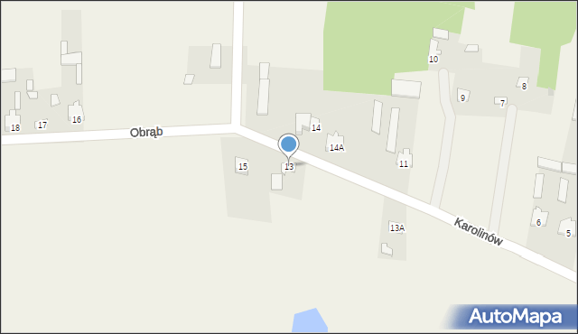 Obrąb, Obrąb, 13, mapa Obrąb