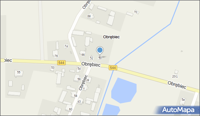 Obrębiec, Obrębiec, 50, mapa Obrębiec