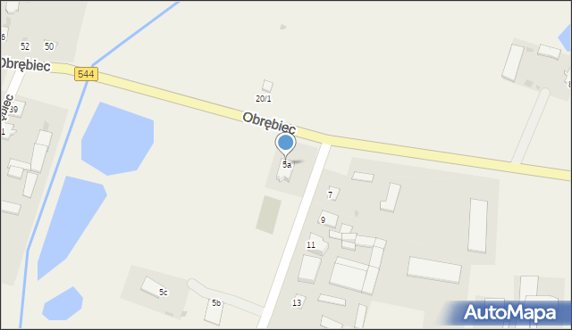 Obrębiec, Obrębiec, 5a, mapa Obrębiec