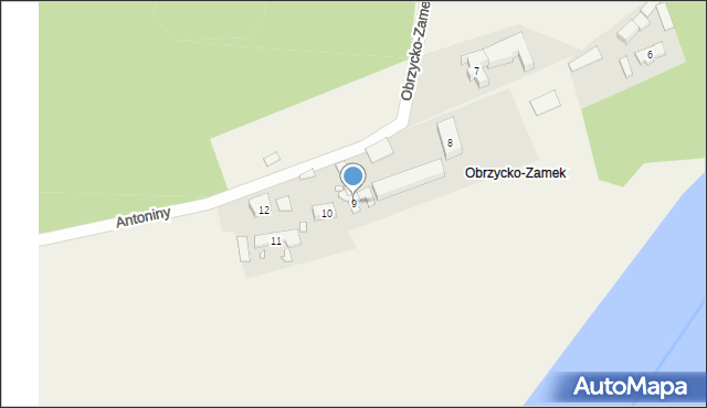 Obrzycko-Zamek, Obrzycko-Zamek, 9, mapa Obrzycko-Zamek