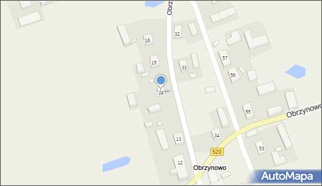 Obrzynowo, Obrzynowo, 14, mapa Obrzynowo