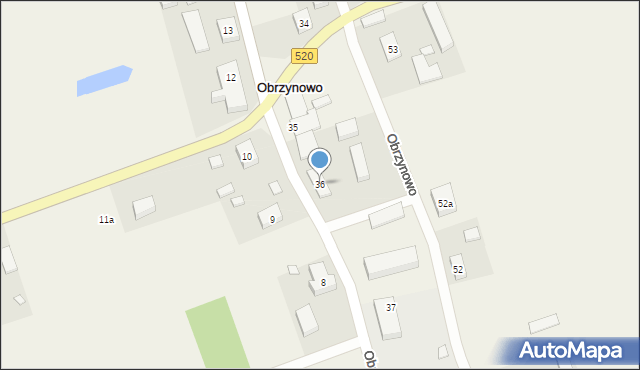 Obrzynowo, Obrzynowo, 36, mapa Obrzynowo