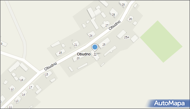 Obudno, Obudno, 22, mapa Obudno