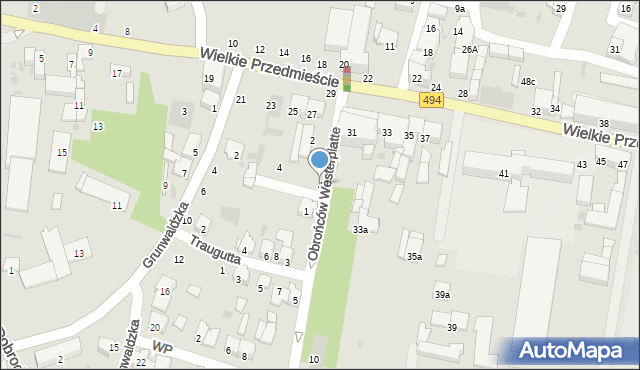 Olesno, Obrońców Westerplatte, 4, mapa Olesno