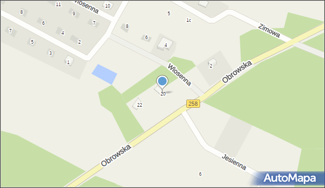 Osiek nad Wisłą, Obrowska, 20, mapa Osiek nad Wisłą