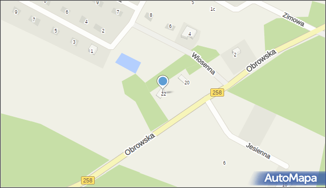 Osiek nad Wisłą, Obrowska, 22, mapa Osiek nad Wisłą