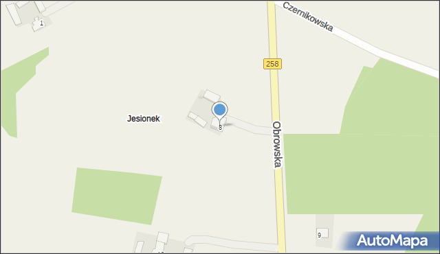Osiek nad Wisłą, Obrowska, 8, mapa Osiek nad Wisłą