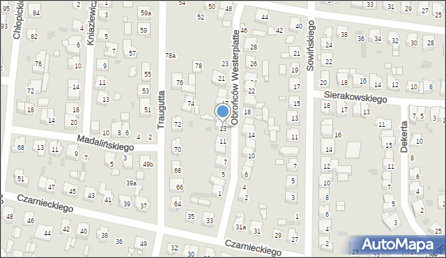 Ostrów Wielkopolski, Obrońców Westerplatte, 13, mapa Ostrów Wielkopolski