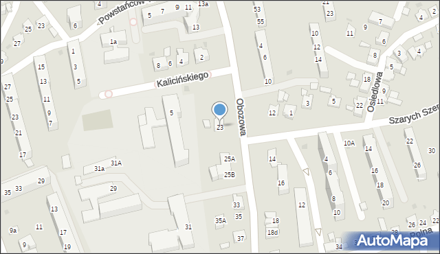 Oświęcim, Obozowa, 23, mapa Oświęcimia