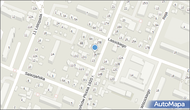 Płock, Obrońców Płocka 1920 r., 15, mapa Płock