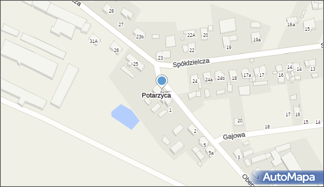 Potarzyca, Oberska, 1a, mapa Potarzyca